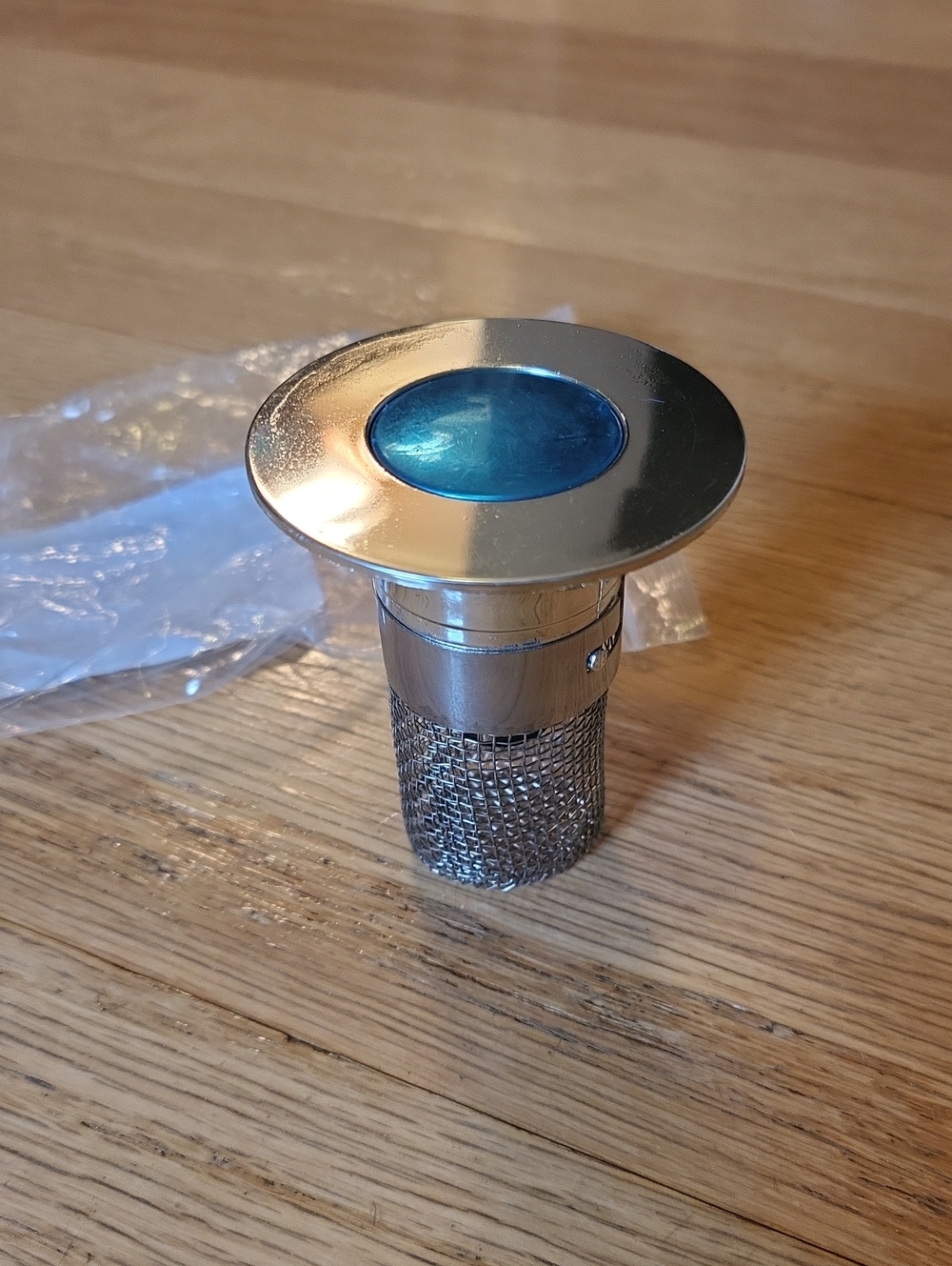 Blue Lens Polished Metal LED Accent Light - Modern Deck/Step Fixture